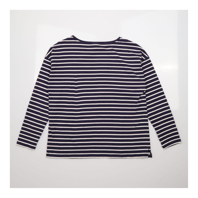Navy White Striped Long Sleeve Cotton Top Marina S