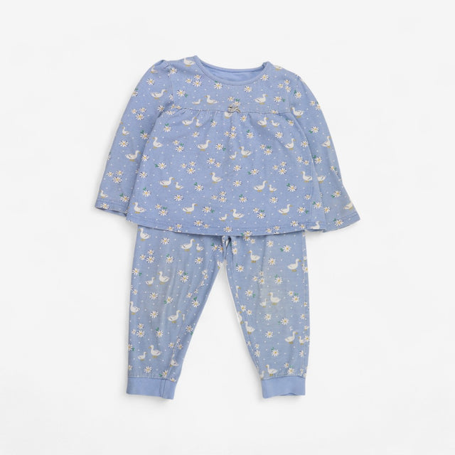 Blue daisy & duck PJs