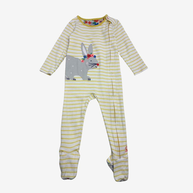 Yellow Stripe Bunny Sleepsuit