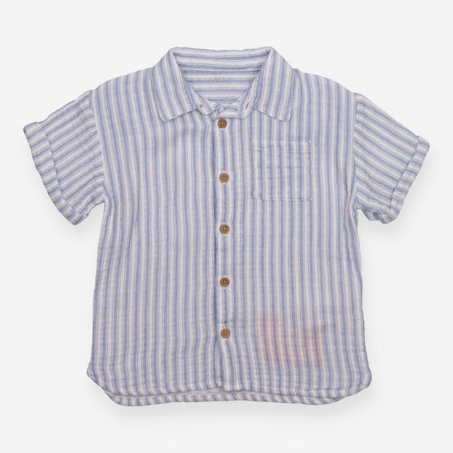 Shirt Short Sleeve Blue Stripe