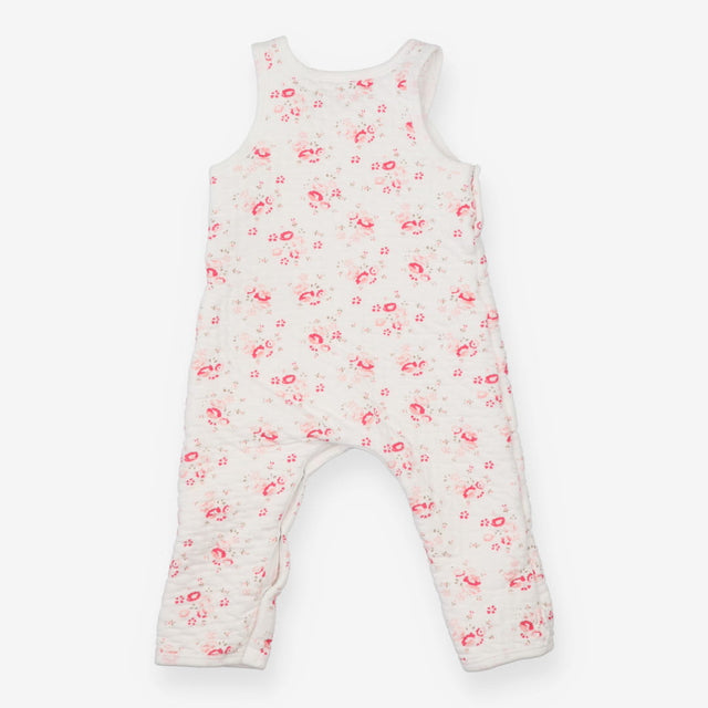 White floral dungarees