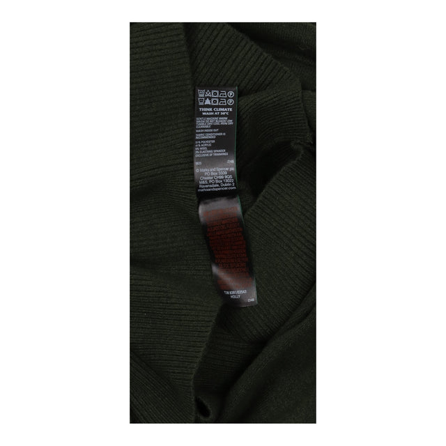 Jumper Khaki Wool Blend Ribbed Trim Crew Neck