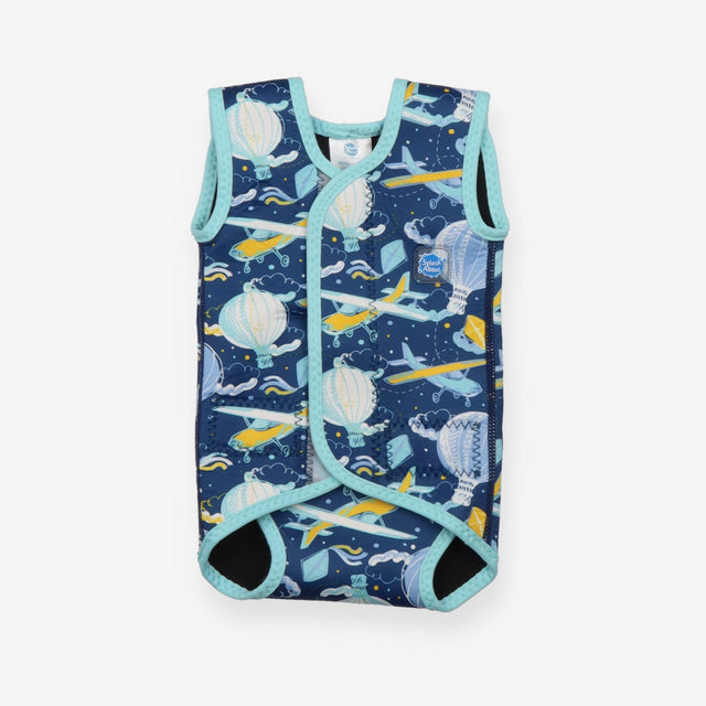 Wrapover Swimsuit Blue Hot Air Balloons and Aeropl