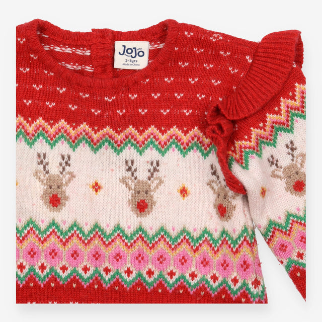 Red Reindeer Knit Dress