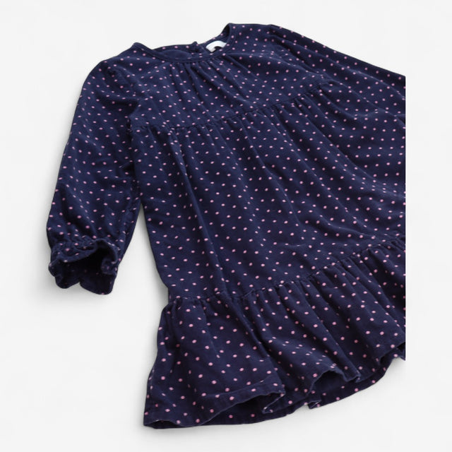 Dress Cord Long Sleeve Pink Polkadots