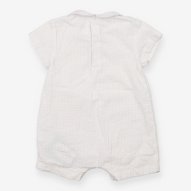 Romper grey stripe elephant pocket