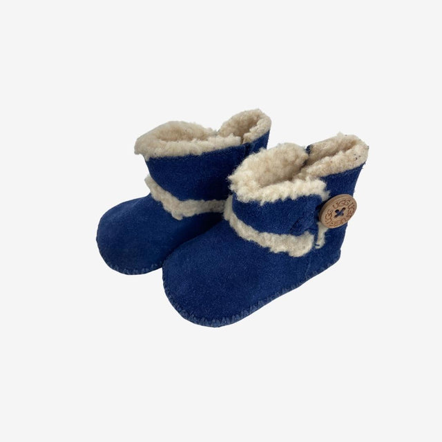 Ugg blue suede booties with button