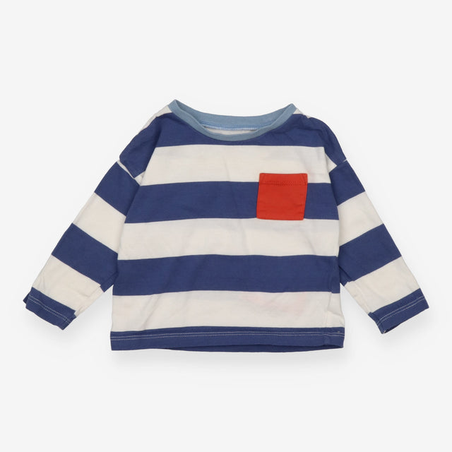 T-shirt long sleeve blue and white striped orange