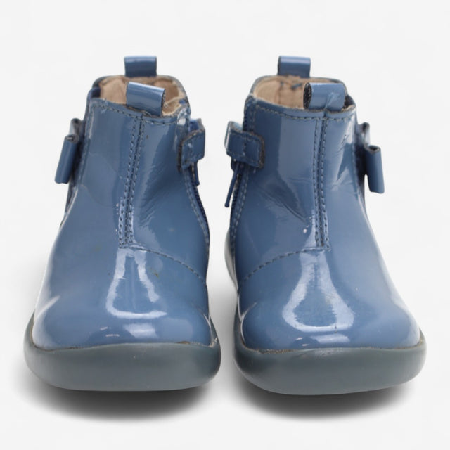 Boots Patent Blue with Bows