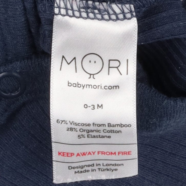 Bodysuit LS ribbed navy blue