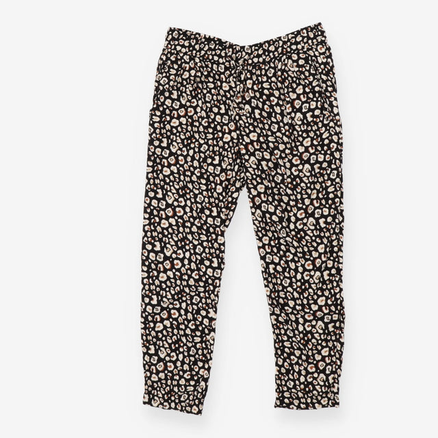 Trousers black with leopard print