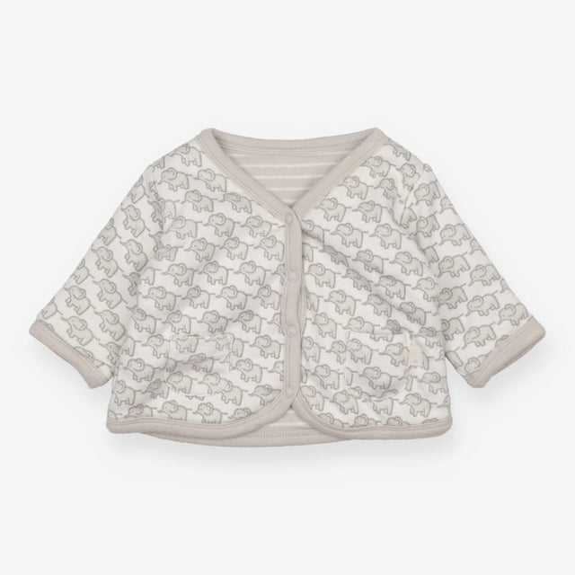 Cardigan reversible jersey grey elephants /stripes