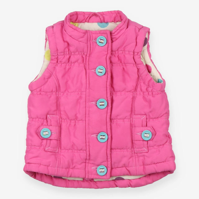 Baby Gilet Pink with Spotty Lining