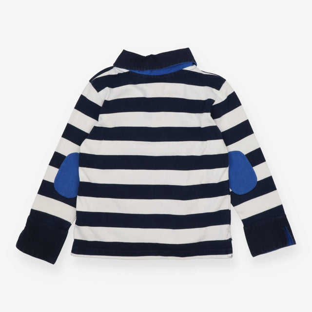 Rugby Shirt blue white stripe navy collar cuffs