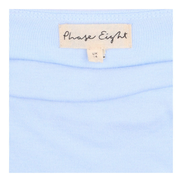 Draped Top Pale Blue Cowl Neck Three Quarter Sleev