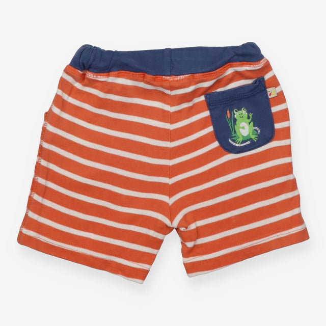 Shorts orange stripe frog pocket