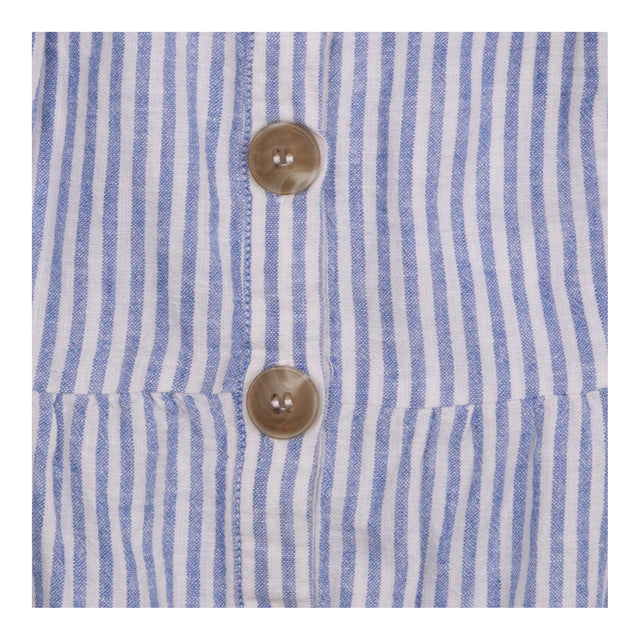 Seraphine Blue White Stripe Linen Button Front Mat