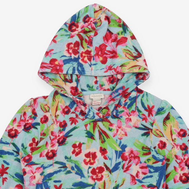 Towel poncho blue floral