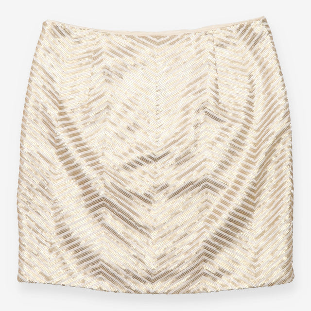 Gold Sequin Chevron Mini Skirt Size