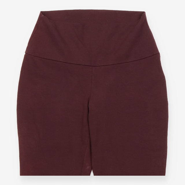 High Waisted Leggings Stretch Cotton Burgundy