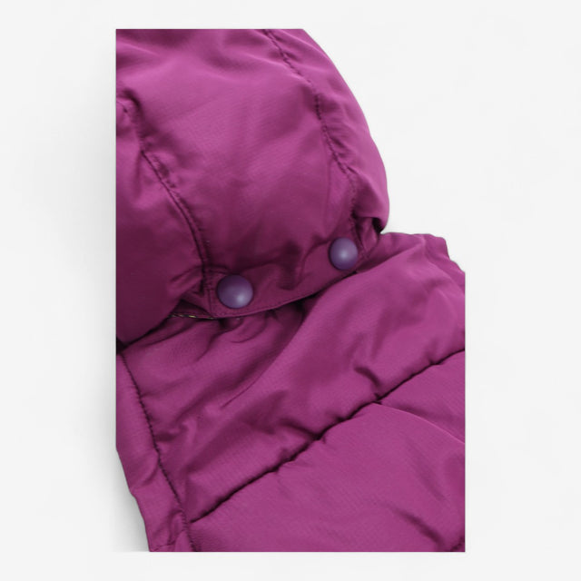 Gilet padded plum with yellow floral lining