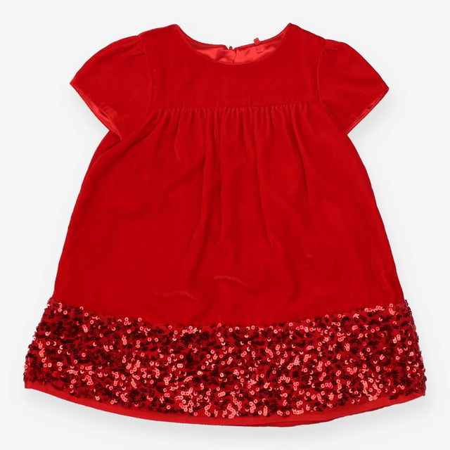 Party Dress Red Velvet and Sequins