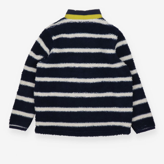 Fleece jacket blue white stripe yellow rhino