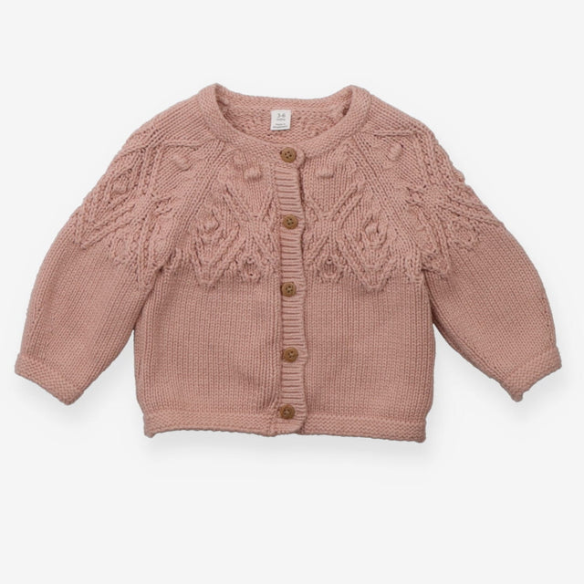 Cardigan Pink Cable Knit