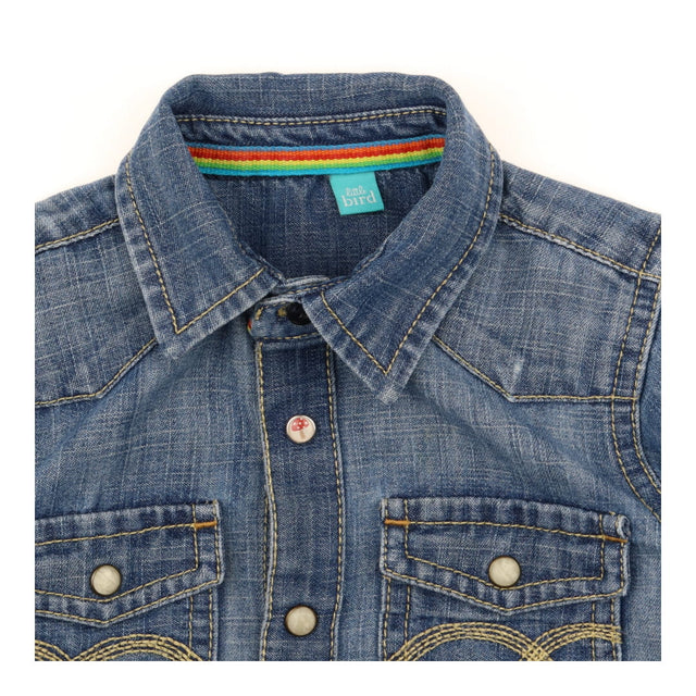 Shirt denim stripe lining to collar