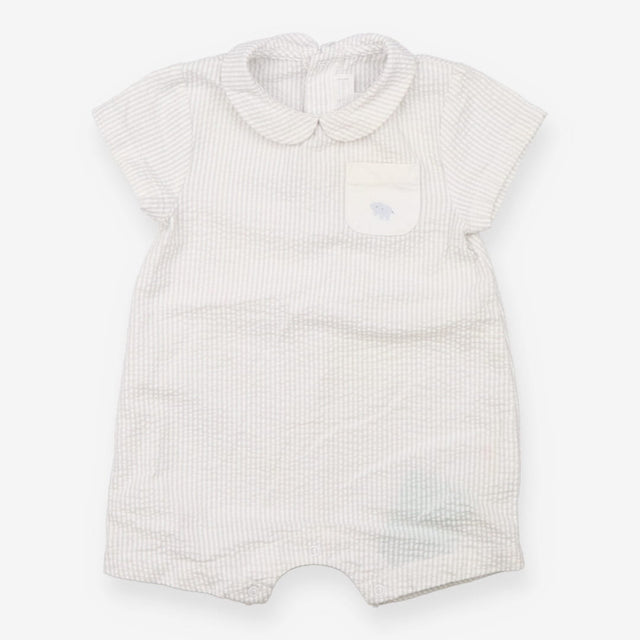 Romper grey stripe elephant pocket