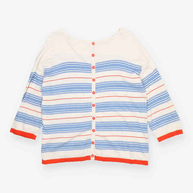 Striped Knit Sweater Cream Blue Red