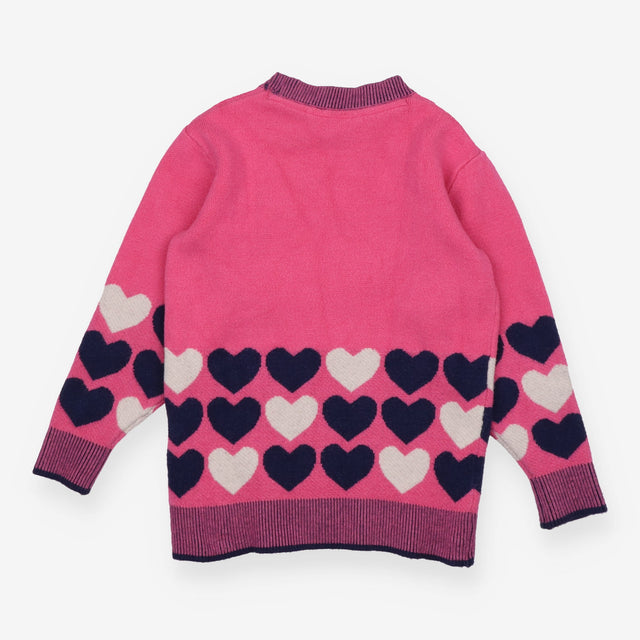 Pink heart knit jumper