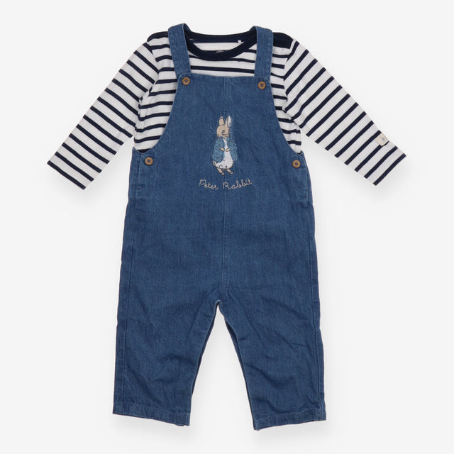 Dungaree set denim Peter Rabbit and T-shirt long s