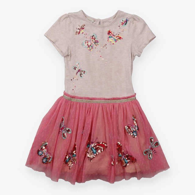 Pink Sequin Butterflies Dress