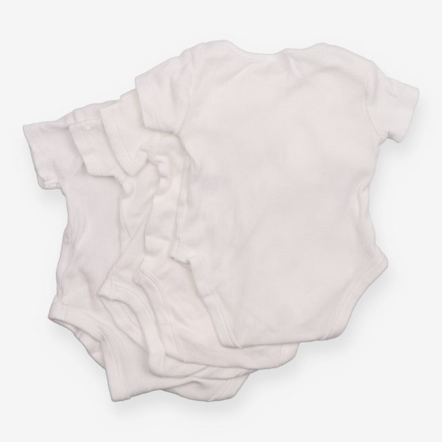 4 pack ribbed white bodysuits