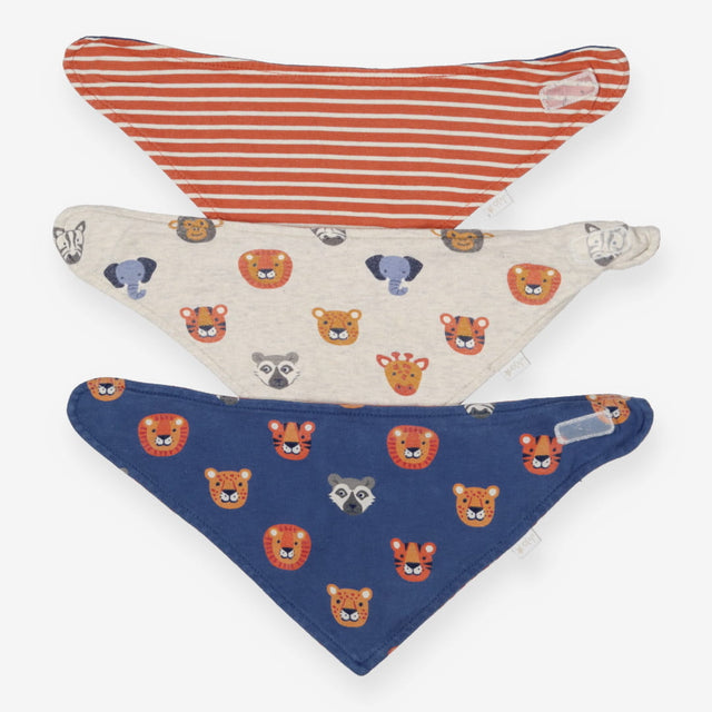 Dribble bibs 3pc stripes animals faces