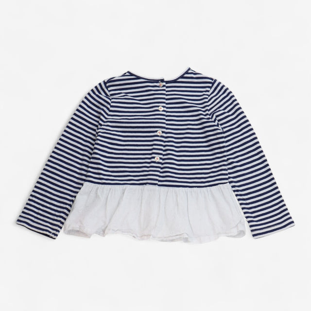 T-Shirt Long Sleeve Stripe with Llama and Rabbit