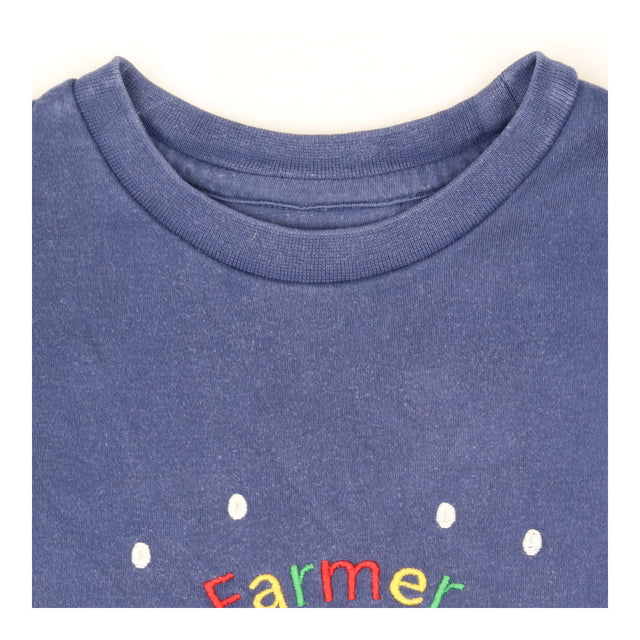 Tee LS blue Farmer Christmas