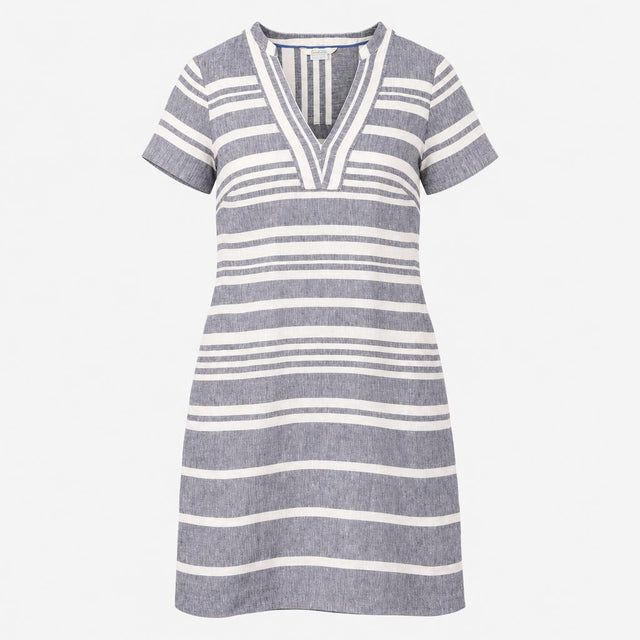 Shift Dress Blue White Multi-directional Stripe 10