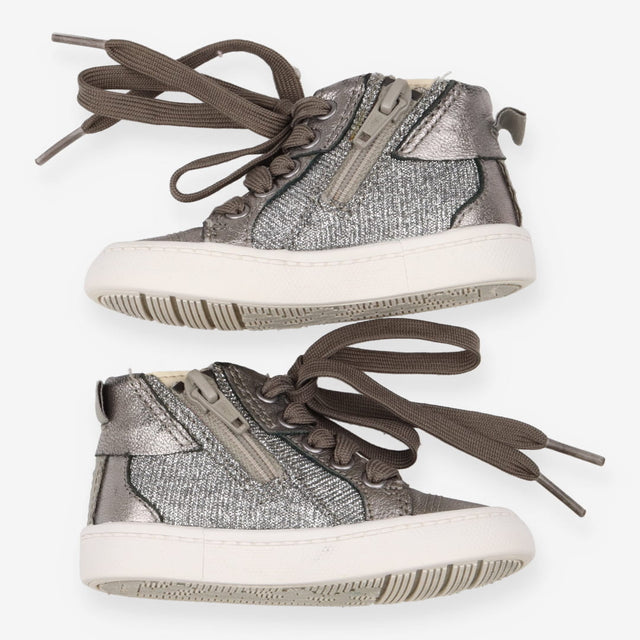Trainers High Tops Silver Pink Lighting