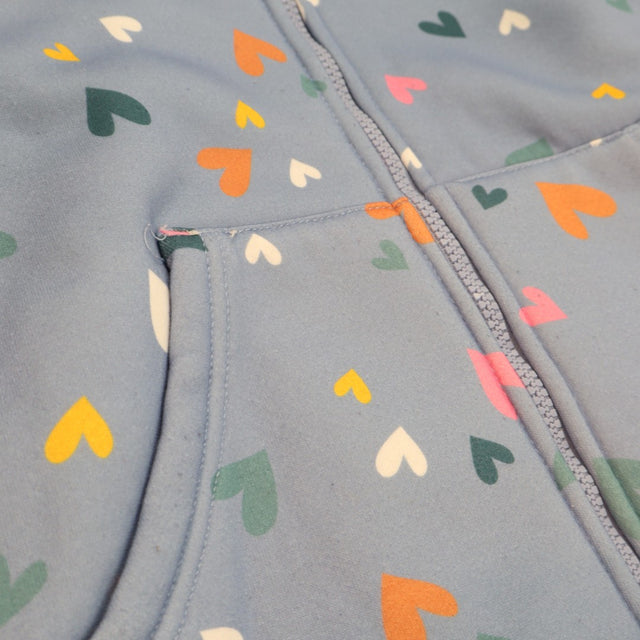 Blue hoodie hearts