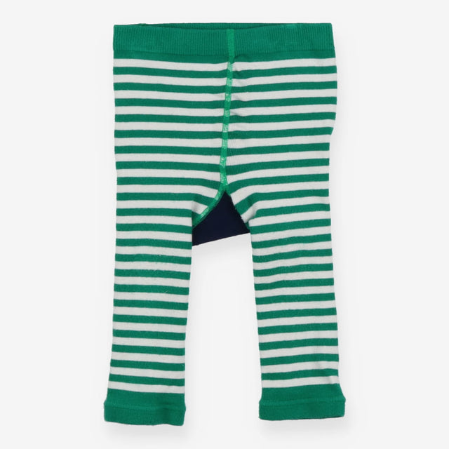 Knit leggings striped green Christmas pudding