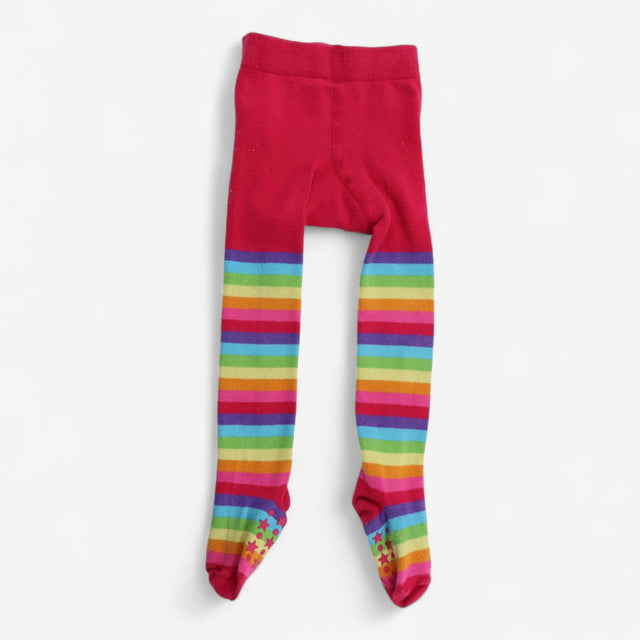 Tights pink rainbow stripe
