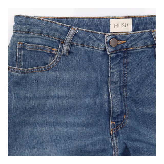 Jeans Blue Denim Straight Leg Five Pocket