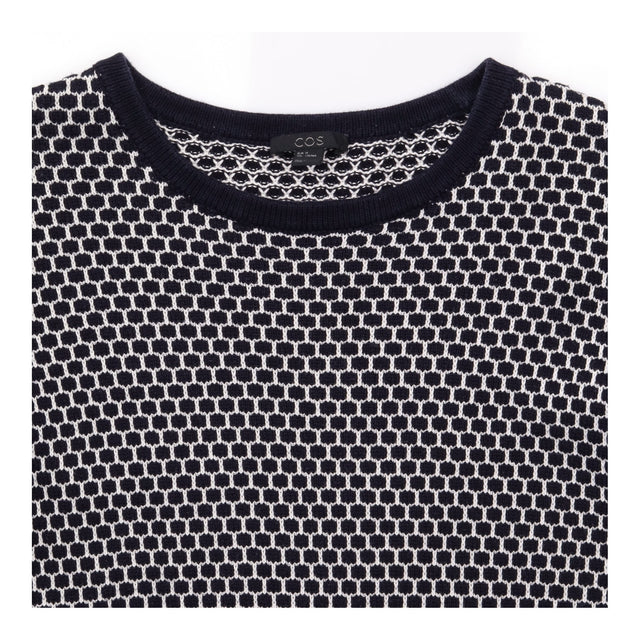 Dress Knit Jacquard Geometric Black White
