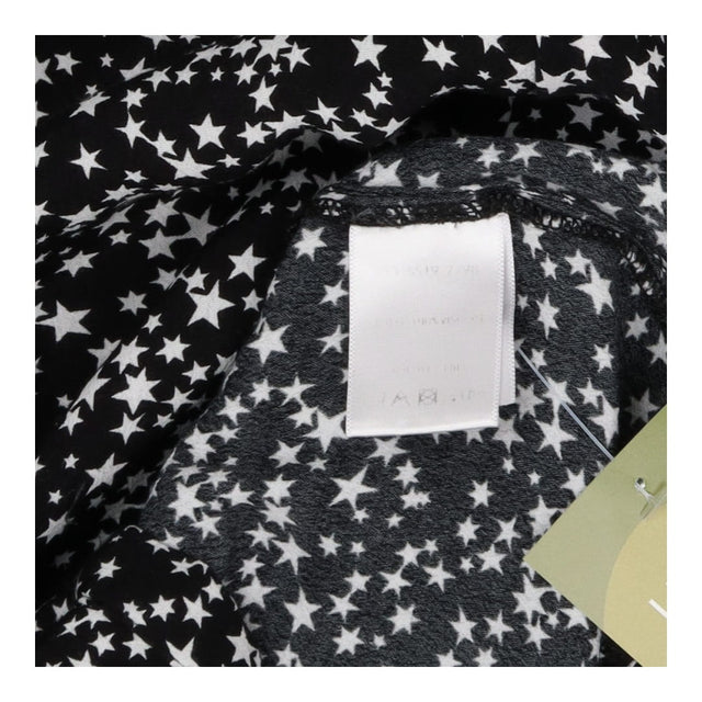 Black Short Sleeve Frill Shirt Scatter Star Print
