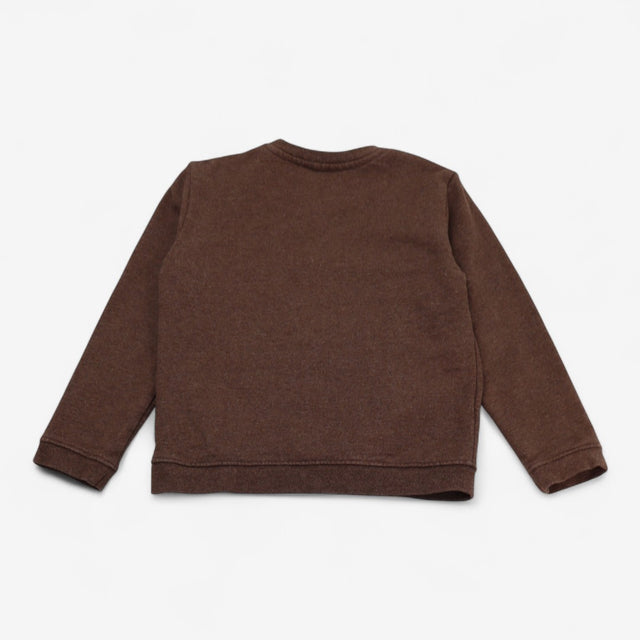 Sweater brown with applique tractors