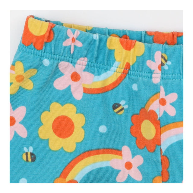Cycling Short Turquoise with Flowers, bees and Rai