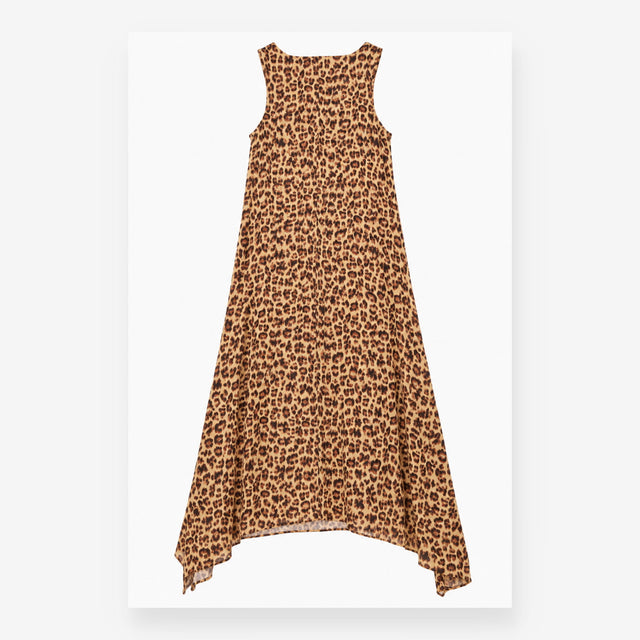 Maxi Dress in Brown Leopard Print