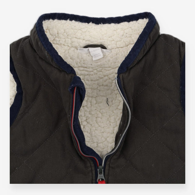 Gilet green with fleece lining